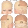 Full Lace Wig, Short Length, 8", Bob Cut, Color #613 (Platinum Blonde), Made With Remy Indian Human Hair