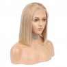 Full Lace Wig, Short Length, 10", Bob Cut, Color #18 (Light Ash Blonde), Made With Remy Indian Human Hair