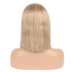 Full Lace Wig, Short Length, 10", Bob Cut, Color #18 (Light Ash Blonde), Made With Remy Indian Human Hair