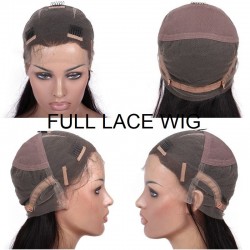 Full Lace Wig, Medium Length, Baby Hair, Color #1B (Off Black), Made With Remy Indian Human Hair