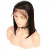 Full Lace Wig, Medium Length, Baby Hair, Color #1B (Off Black), Made With Remy Indian Human Hair