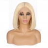 Lace Front Wig, Short Length, 10", Bob Cut, Color #613 (Platinum Blonde), Made With Remy Indian Human Hair