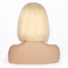 Lace Front Wig, Short Length, 10", Bob Cut, Color #613 (Platinum Blonde), Made With Remy Indian Human Hair