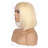 Lace Front Wig, Short Length, 10", Bob Cut, Color #613 (Platinum Blonde), Made With Remy Indian Human Hair