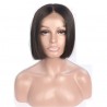 Full Lace Wig, Short Length, 8", Bob Cut, Color #1B (Off Black), Made With Remy Indian Human Hair