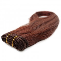 Weave, Straight, Color #30 (Dark Auburn), Made With Remy Indian Human Hair