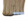 Tape-in Hair Extensions, Color #18 (Light Ash Blonde), Made With Remy Indian Human Hair