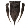 Set of 10 Pieces of Weft, Clip in Hair Extensions, Color #1B (Off Black), Made With Remy Indian Human Hair