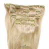 Set of 5 Pieces of Weft, Clip in Hair Extensions, Color #24 (Golden Blonde), Made With Remy Indian Human Hair