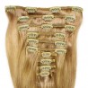 Set of 10 Pieces of Weft, Clip in Hair Extensions, Color #18 (Light Ash Blonde), Made With Remy Indian Human Hair