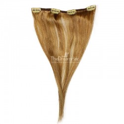 One Piece of Weft, Clip in Hair Extensions, Color #12 (Light Brown), Made With Remy Indian Human Hair