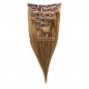 Set of 5 Pieces of Double Weft, Clip in Hair Extensions, Color #10 (Golden Brown), Made With Remy Indian Human Hair