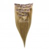 Set of 5 Pieces of Double Weft, Clip in Hair Extensions, Color #14 (Dark Ash Blonde), Made With Remy Indian Human Hair