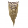 Set of 5 Pieces of Double Weft, Clip in Hair Extensions, Color #18 (Light Ash Blonde), Made With Remy Indian Human Hair