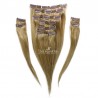 Set of 10 Pieces of Double Weft, Clip in Hair Extensions, Color #14 (Dark Ash Blonde), Made With Remy Indian Human Hair