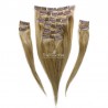 Set of 10 Pieces of Double Weft, Clip in Hair Extensions, Color #16 (Medium Ash Blonde), Made With Remy Indian Human Hair