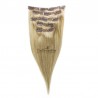 Set of 5 Pieces of Double Weft, Clip in Hair Extensions, Color #22 (Light Pale Blonde), Made With Remy Indian Human Hair