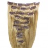 Set of 10 Pieces of Double Weft, Clip in Hair Extensions, Color #24 (Golden Blonde), Made With Remy Indian Human Hair