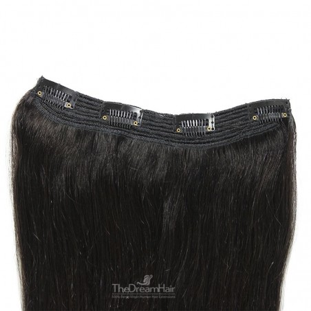 One Piece Of Quadruple Weft, Extra Thick, Clip in Hair Extensions, Color #1B (Off Black), Made With Remy Indian Human Hair