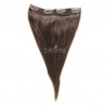 One Piece Of Quadruple Weft, Extra Thick, Clip in Hair Extensions, Color #2 (Darkest Brown), Made With Remy Indian Human Hair