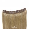 One Piece Of Quadruple Weft, Extra Thick, Clip in Hair Extensions, Color #16 (Medium Ash Blonde), Made With Remy Human Hair