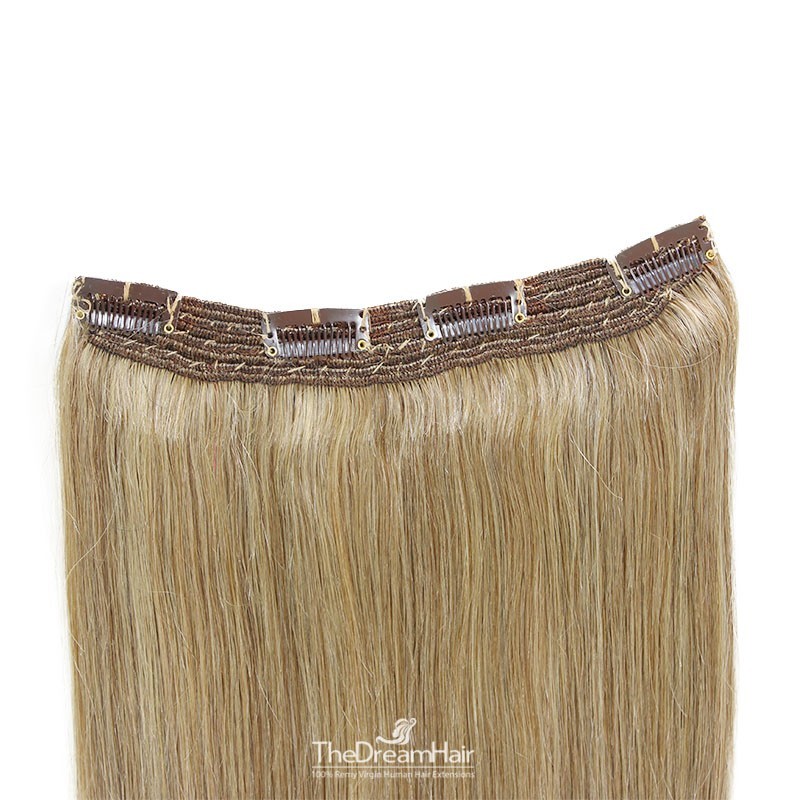 One Piece Of Quadruple Weft, Extra Thick, Clip in Hair Extensions, Color 18 (Light Ash Blonde), Made With Remy Indian Human Hair