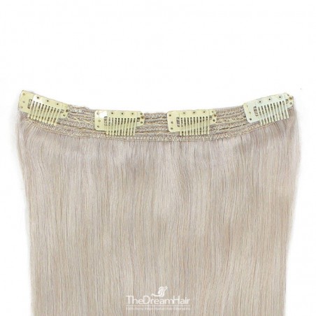 One Piece Of Quadruple Weft, Extra Thick, Clip in Hair Extensions, Color #Grey, Made With Remy Indian Human Hair