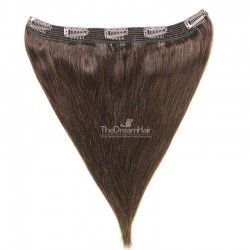 One Piece of Quadruple Weft, Extra Large And Extra Thick, Clip in Hair Extensions, Color #2 (Darkest Brown)