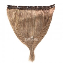 One Piece of Quadruple Weft, Extra Large And Extra Thick, Clip in Hair Extensions, Color #8 (Chestnut Brown)