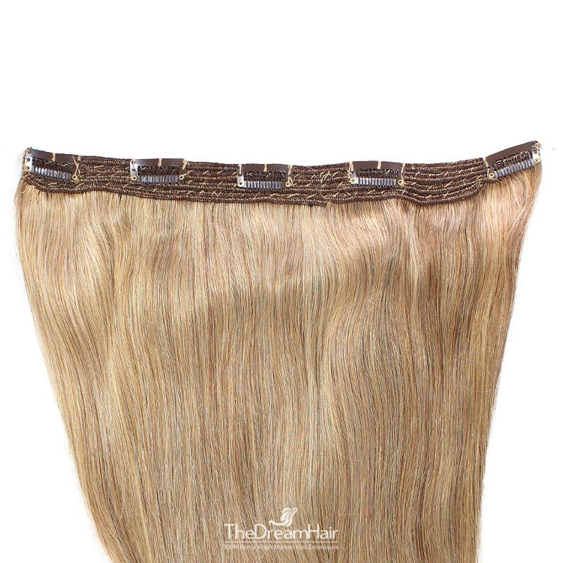 One Piece of Quadruple Weft, Extra Large And Extra Thick, Clip in Hair Extensions, Color #27 (Honey Blonde)