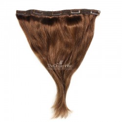 One Piece of Triple Weft "Extra-Large", Clip in Hair Extensions, Color #4 (Dark Brown), Made With Remy Indian Human Hair