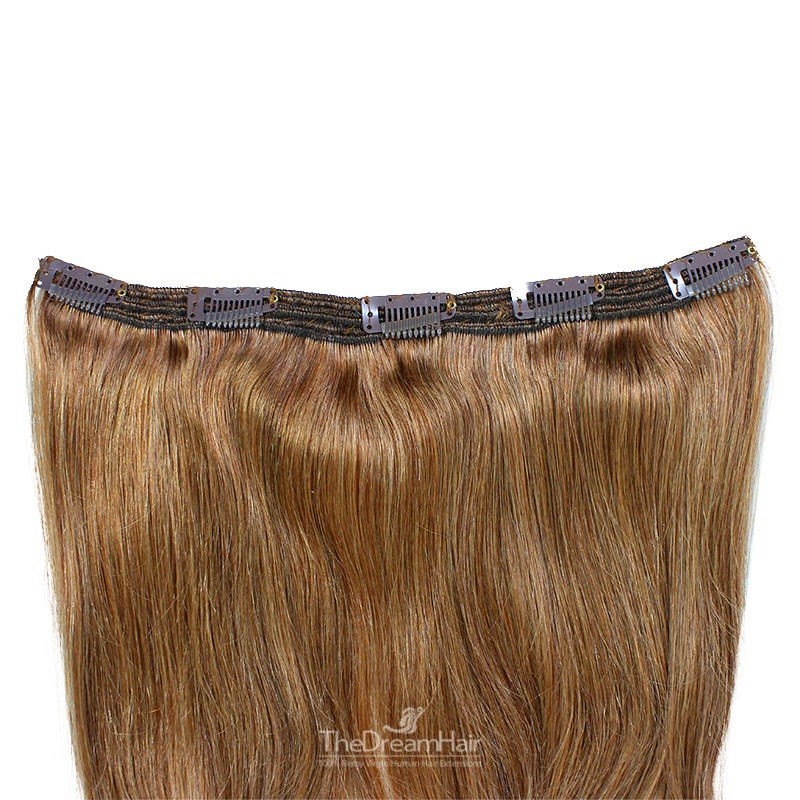 One Piece of Triple Weft "Extra-Large", Clip-in Hair Extensions, Color #8 (Chestnut Brown), Made With Remy Indian Human Hair