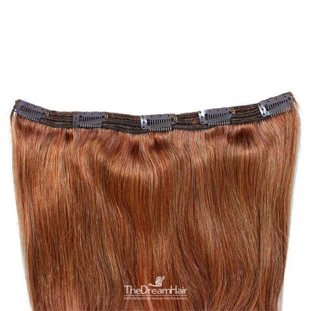 One Piece of Triple Weft "Extra-Large", Clip in Hair Extensions, Color #33 (Auburn), Made With Remy Indian Human Hair