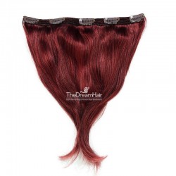 One Piece of Triple Weft "Extra-Large", Clip in Hair Extensions, Color #99j (Burgundy), Made With Remy Indian Human Hair