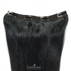 One Piece of Triple Weft, Clip in Hair Extensions, Color #1 (Jet Black), Made With Remy Indian Human Hair