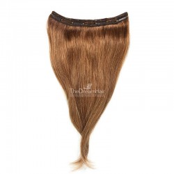 One Piece of Triple Weft, Clip in Hair Extensions, Color #6 (Medium Brown), Made With Remy Indian Human Hair