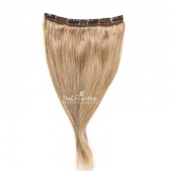 One Piece of Triple Weft, Clip in Hair Extensions, Color #10 (Golden Brown), Made With Remy Indian Human Hair