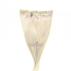 One Piece of Triple Weft, Clip in Hair Extensions, Color #60 (Lightest Blonde), Made With Remy Indian Human Hair