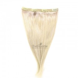 One Piece of Triple Weft, Clip in Hair Extensions, Color #613 (Platinum Blonde), Made With Remy Indian Human Hair