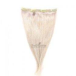 One Piece of Triple Weft, Clip in Hair Extensions, Color Grey, Made With Remy Indian Human Hair