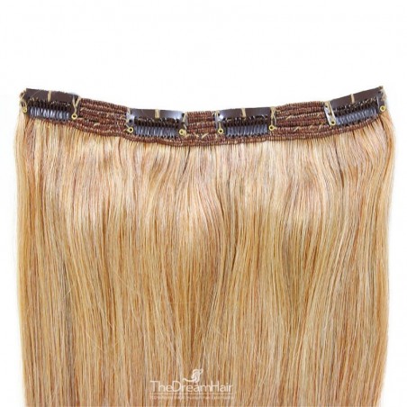 One Piece of Triple Weft, Clip in Hair Extensions, Color #27 (Honey Blonde), Made With Remy Indian Human Hair