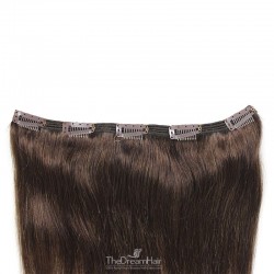 One Piece of Double Weft, Extra Large, Clip-in Hair Extensions, Color #2 (Darkest Brown), Made With Remy Indian Human Hair