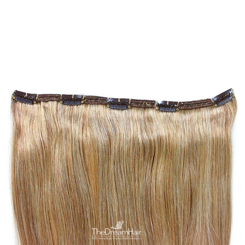 One Piece of Double Weft "Extra-Large", Clip in Hair Extensions, Color #10 (Golden Brown), Made With Remy Indian Human Hair