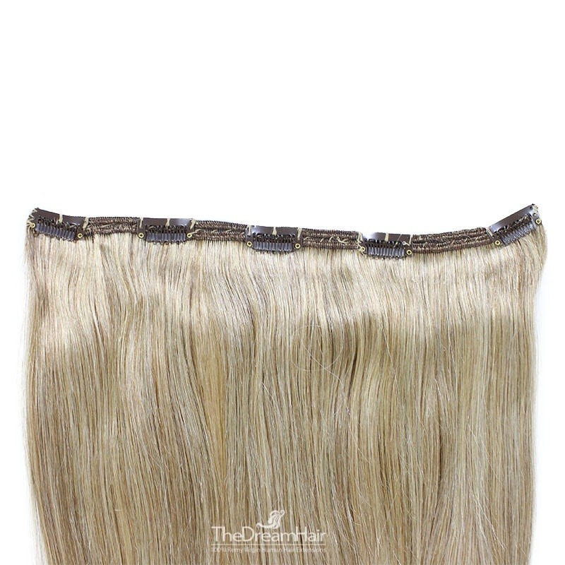 One Piece of Double Weft "Extra-Large", Clip in Hair Extensions, Color #18 (Light Ash Blonde), Made With Remy Indian Human Hair