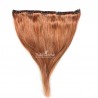 One Piece of Double Weft "Extra-Large", Clip in Hair Extensions, Color #30 (Dark Auburn), Made With Remy Indian Human Hair