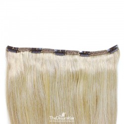 One Piece of Double Weft "Extra-Large", Clip in Hair Extensions, Color #60 (Lightest Blonde), Made With Remy Indian Human Hair