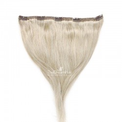 One Piece of Double Weft "Extra-Large", Clip in Hair Extensions, Color #60 (Lightest Blonde), Made With Remy Indian Human Hair