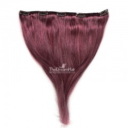 One Piece of Double Weft "Extra-Large", Clip in Hair Extensions, Color #99j (Burgundy), Made With Indian Human Hair