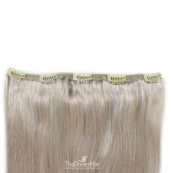 One Piece of Double Weft, Extra Large, Clip-in Hair Extensions, Color #Grey, Made With Remy Indian Human Hair