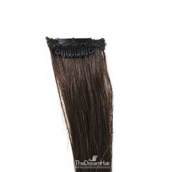 One Piece of Funky Streak Weft, Clip in Hair Extensions, Color #2 (Darkest Brown), Made With Remy Indian Human Hair